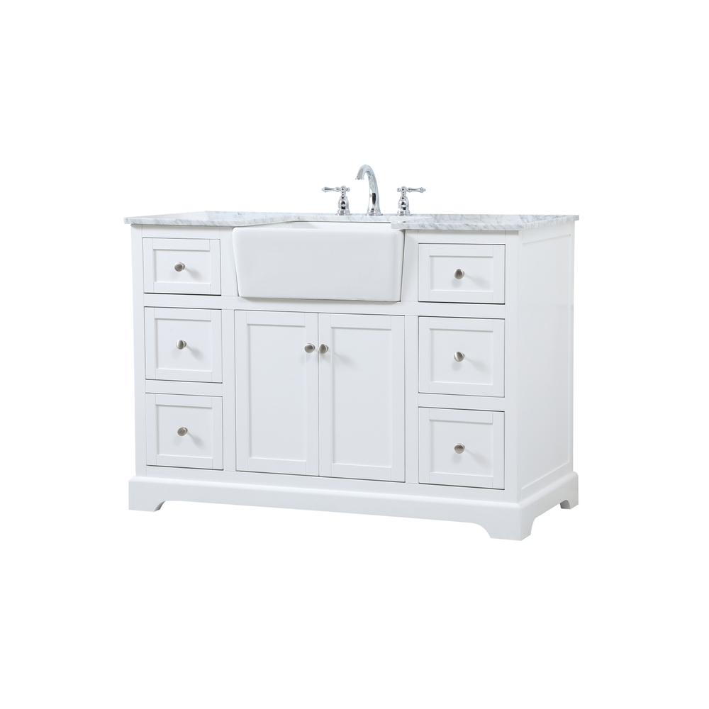 48 inch Single bathroom vanity in white. Picture 7