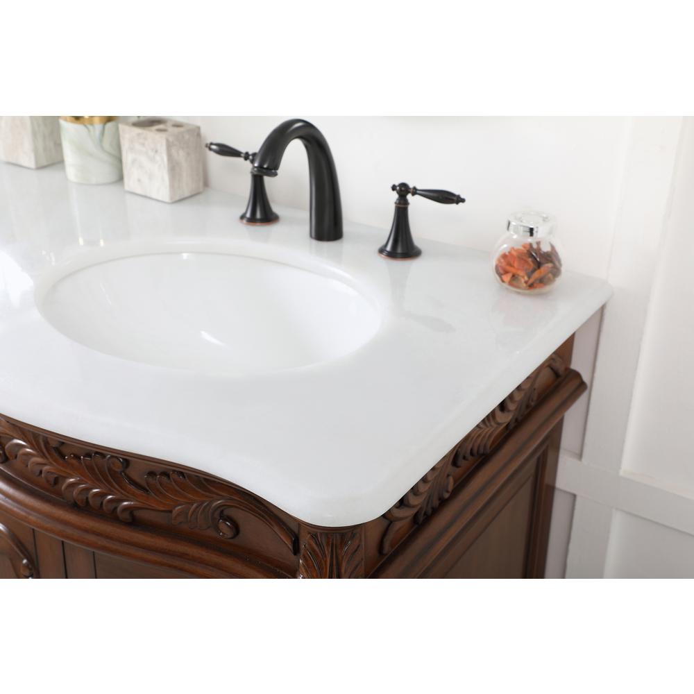 60 inch double Bathroom vanity in teak with ivory white engineered marble. Picture 5