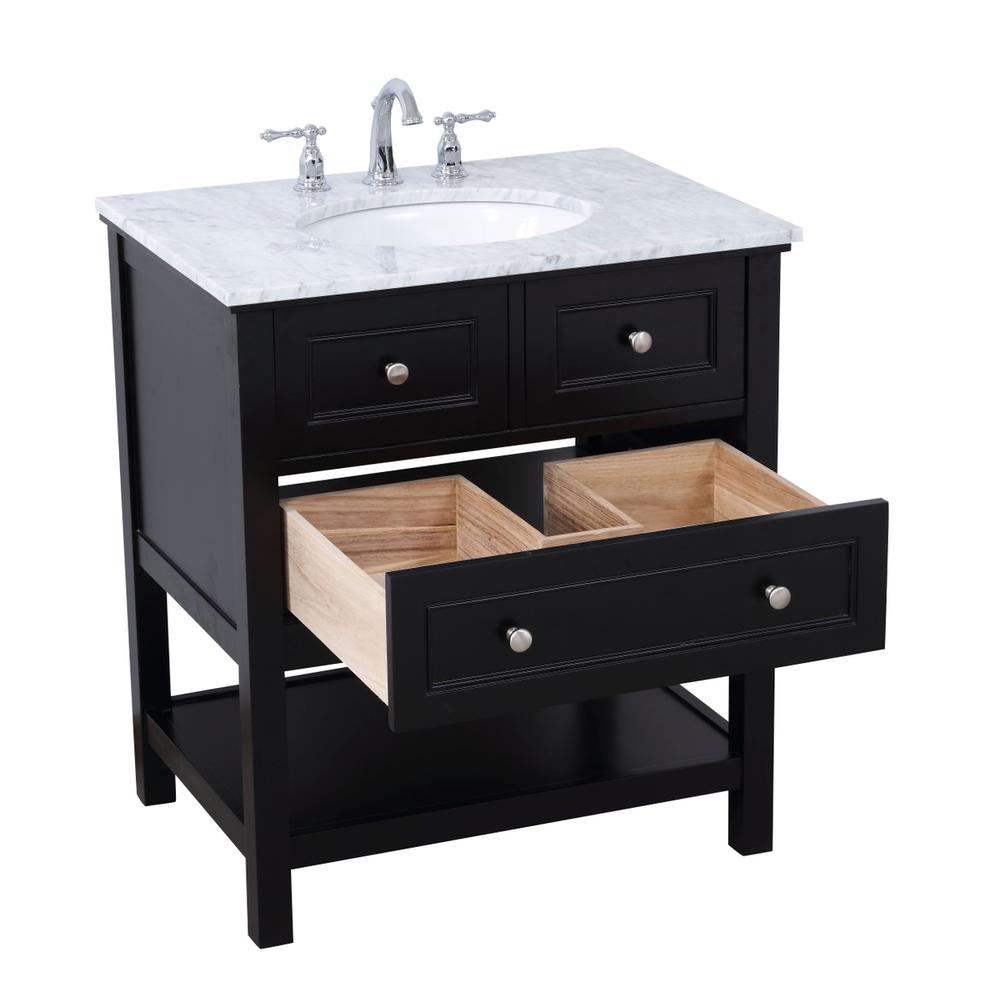 30 in. Single bathroom vanity set in Black. Picture 12