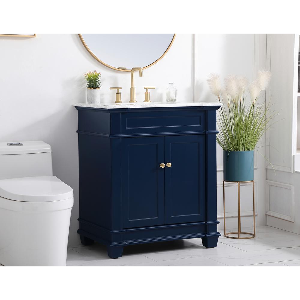 30 inch Single Bathroom Vanity set in Blue. Picture 2