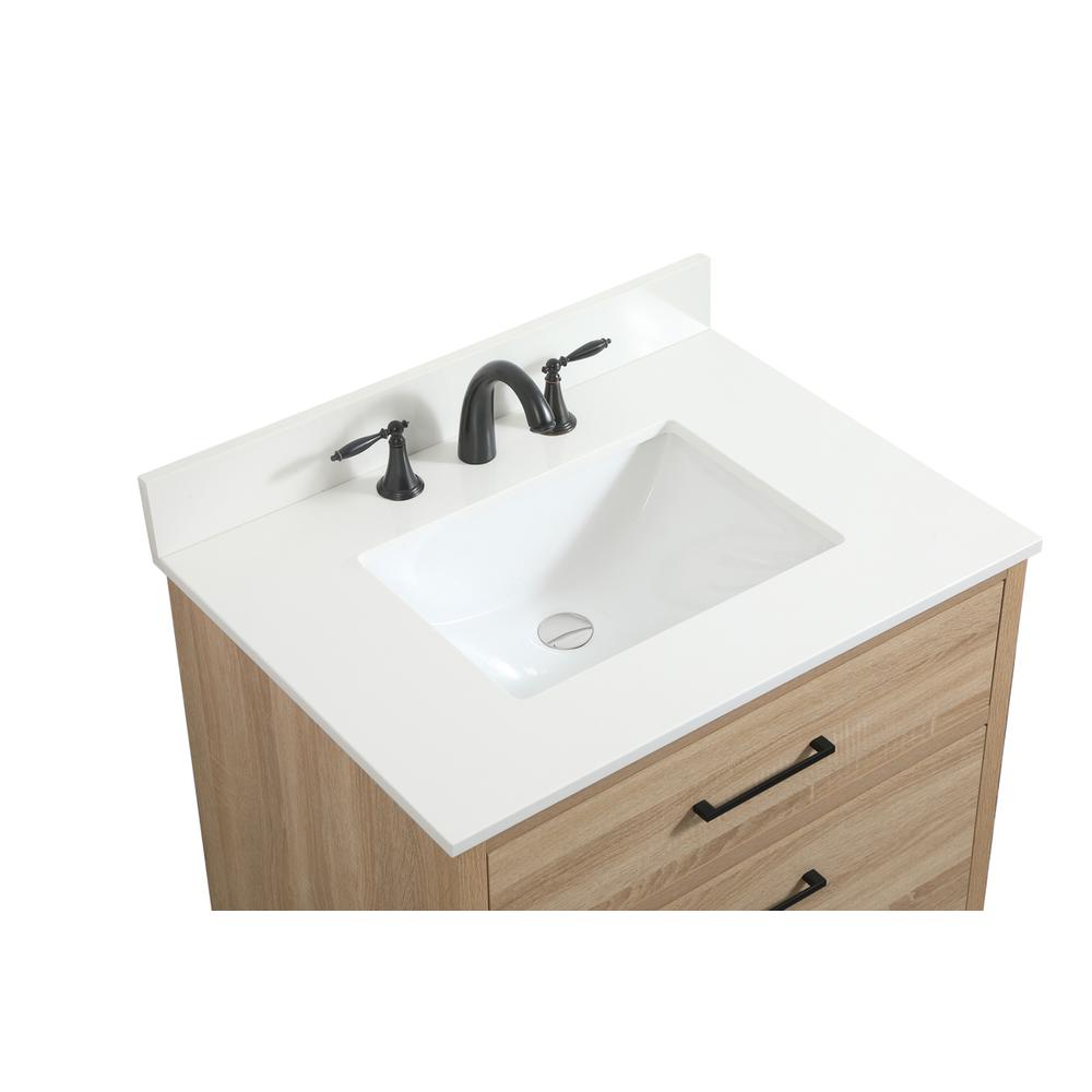 30 inch Single bathroom vanity in mango wood with backsplash. Picture 10