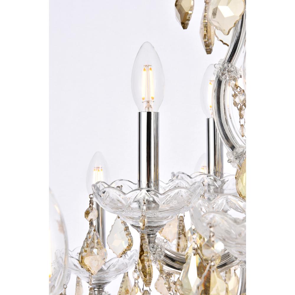 Maria Theresa 19 light Chrome Chandelier Golden Teak (Smoky) Royal Cut Crystal. Picture 4