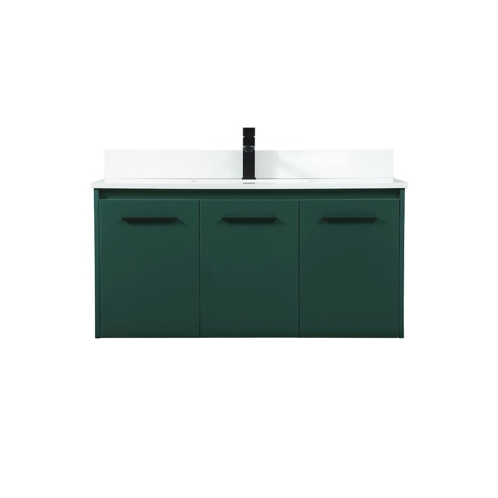 40 Inch Single Bathroom Vanity In Green With Backsplash. Picture 1