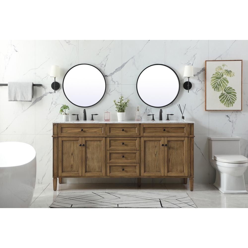 72 inch double bathroom vanity in driftwood. Picture 4