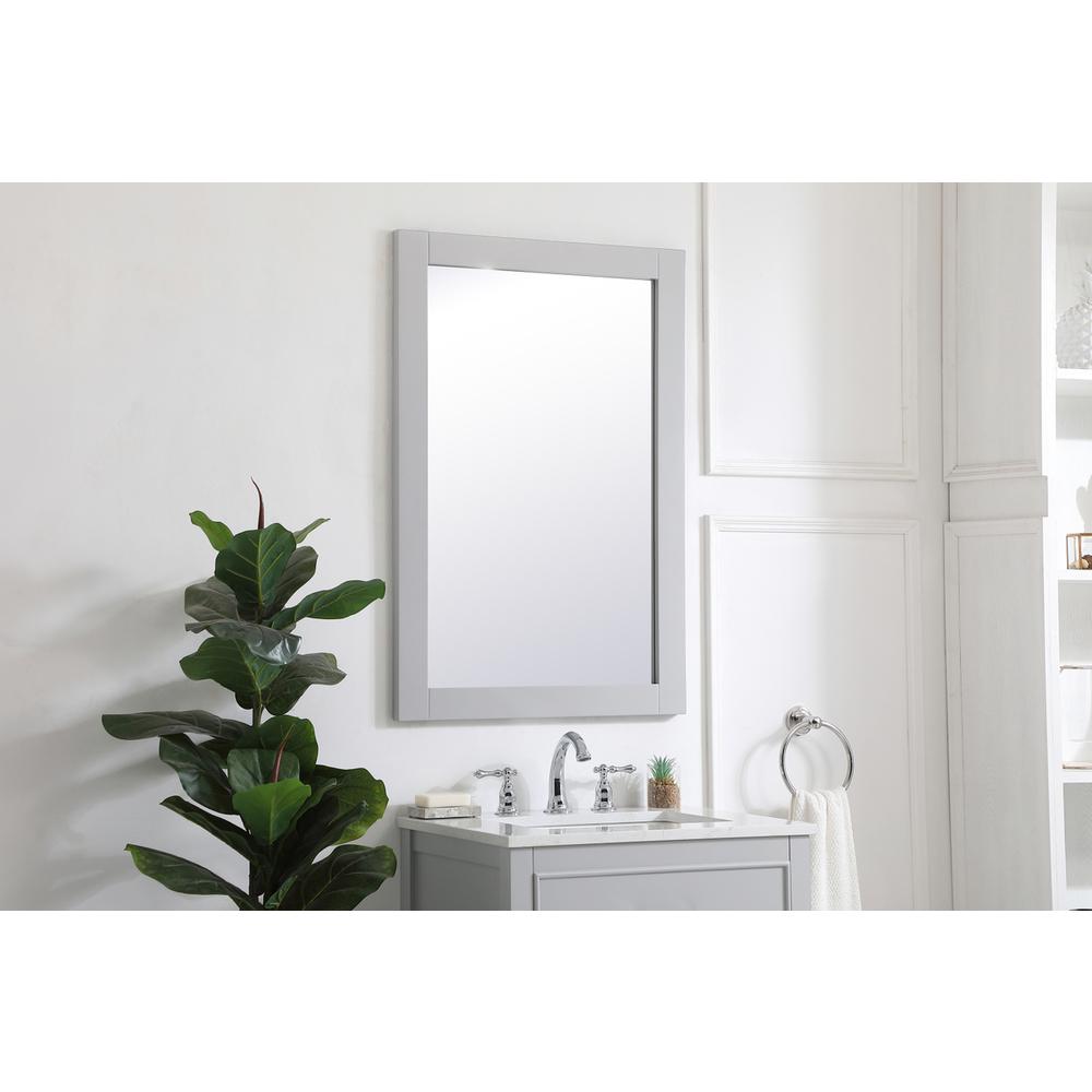 Aqua rectangle vanity mirror 24 inch in Grey. Picture 2