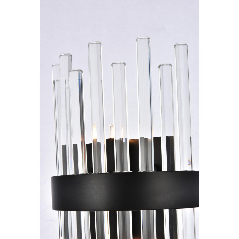 Dallas 8 inch crystal bath sconce in black. Picture 4