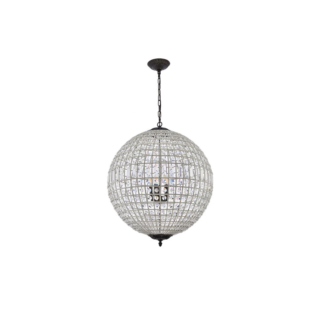 Olivia 5 light Dark Bronze Chandelier Clear Royal Cut Crystal. Picture 6