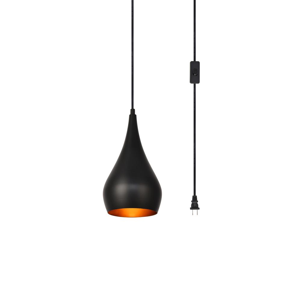 Nora 1 Light Black plug-in pendant. Picture 2
