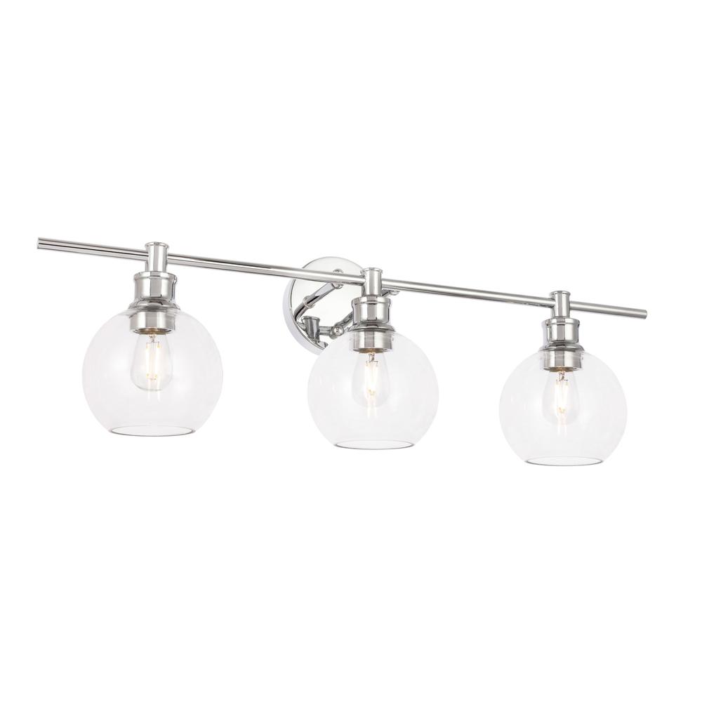 Collier 3 light Chrome and Clear glass Wall sconce. Picture 11