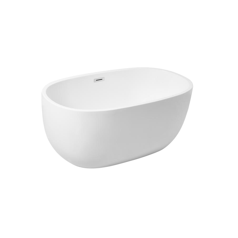 54 inch soaking roll top bathtub in glossy white. Picture 8