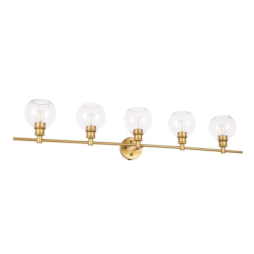 Collier 5 light Brass and Clear glass Wall sconce. Picture 3