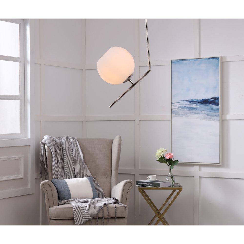 Ryland 1 Light Chrome And Frosted White Glass Pendant. Picture 2