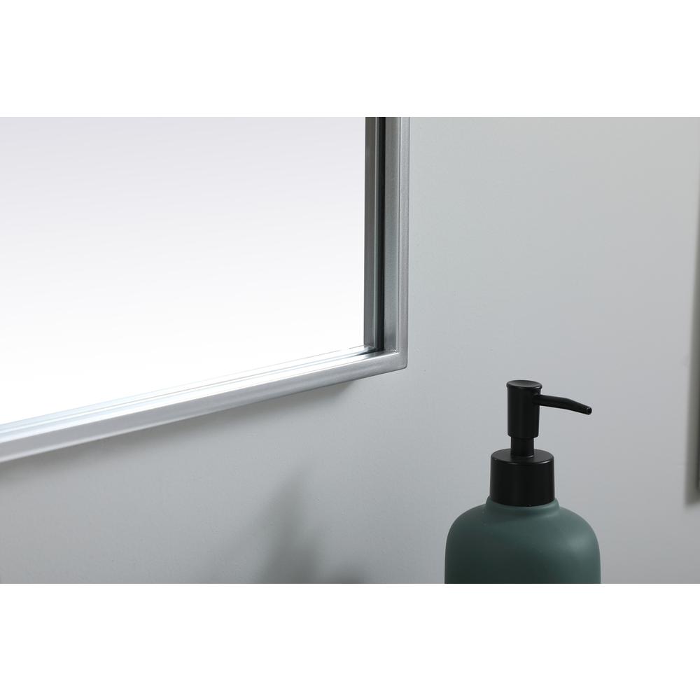 Metal Frame Arch Mirror 36x36 Inch in Silver. Picture 6
