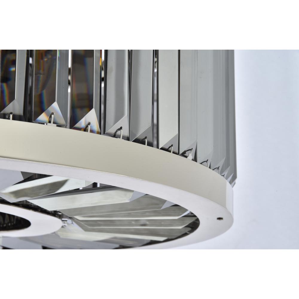 Chelsea 8 light polished nickel Chandelier Silver Shade (Grey) Royal Cut Crystal. Picture 3