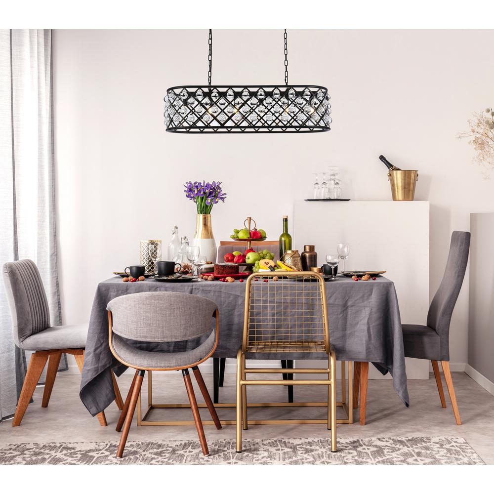 Madison 6 light Matte Black Chandelier Clear Royal Cut Crystal. Picture 8