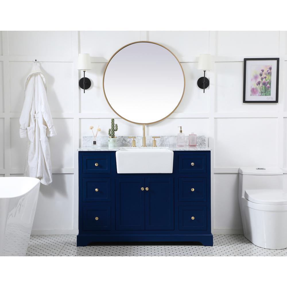 48 inch Single bathroom vanity in blue. Picture 4