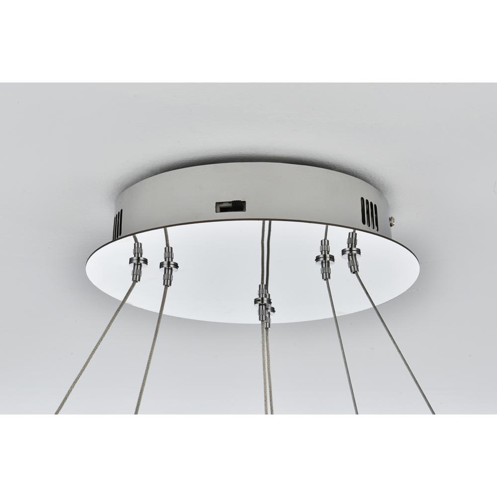 Rune 24 inch Adjustable LED chandelier in Chrome. Picture 6