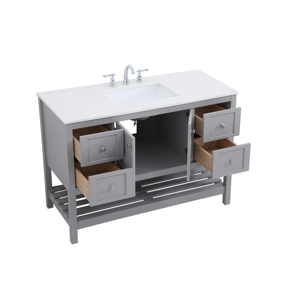 48 inch Single Bathroom Vanity in Gray. Picture 8