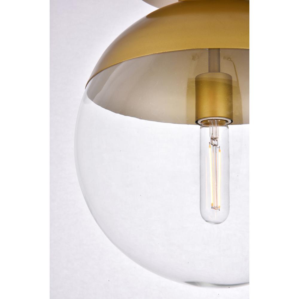 Eclipse 1 Light Brass Flush Mount With Clear Glass. Picture 5