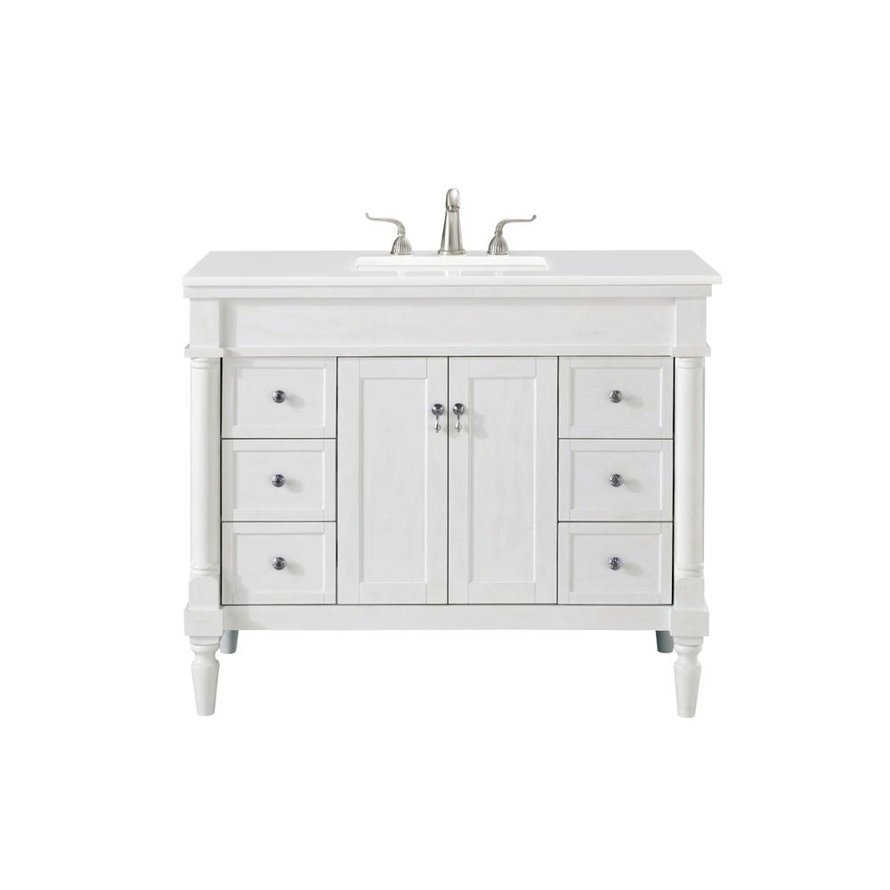 42 inch Single Bathroom vanity in Antique White. Picture 12
