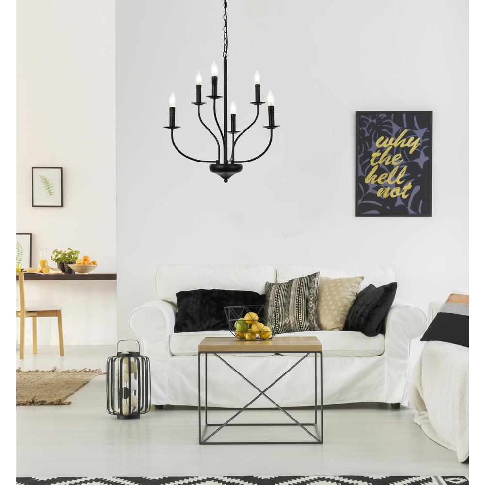 Westley 6 lights pendant in black. Picture 7