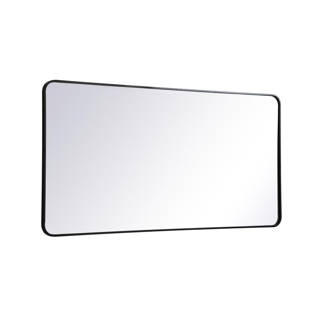 Soft corner metal rectangular mirror 30x60 inch in Black. Picture 5