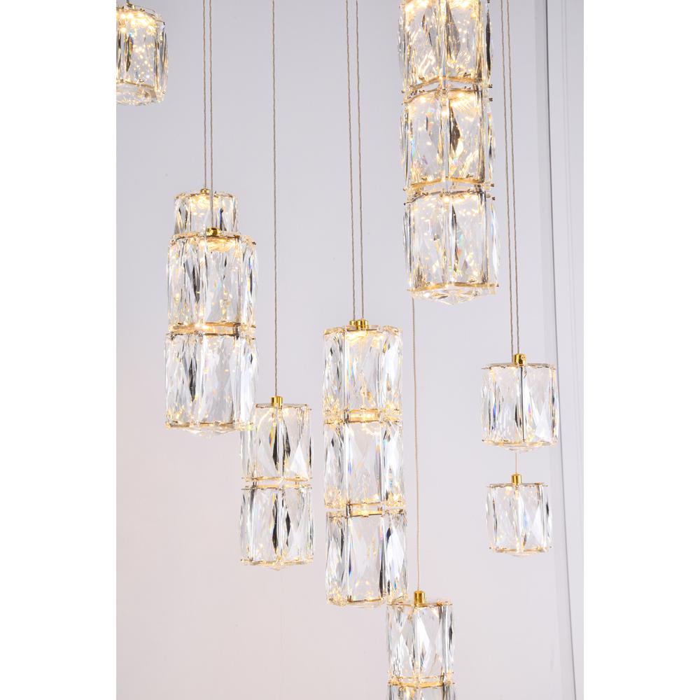 Polaris LED light Gold Pendant Clear Crystal. Picture 7