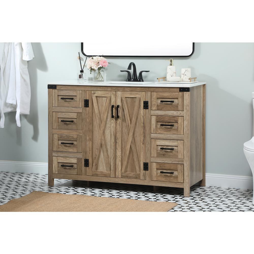 48 inch Single bathroom vanity in natural oak. Picture 2