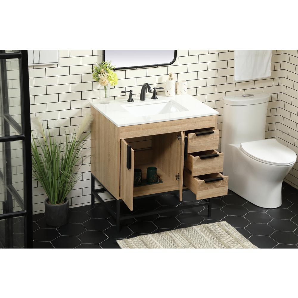 32 inch Single bathroom vanity in mango wood. Picture 3