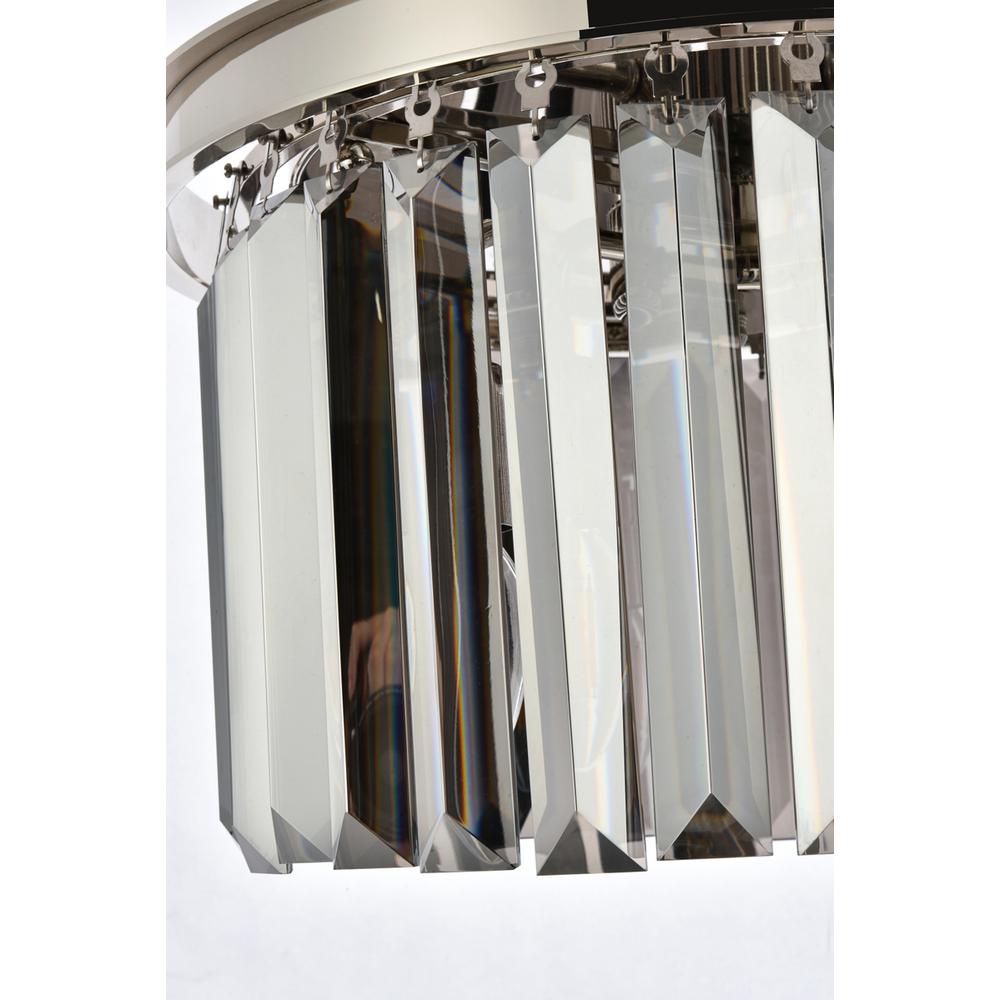 Sydney 3 light polished nickel Flush Mount Silver Shade (Grey) Royal Cut Crystal. Picture 5