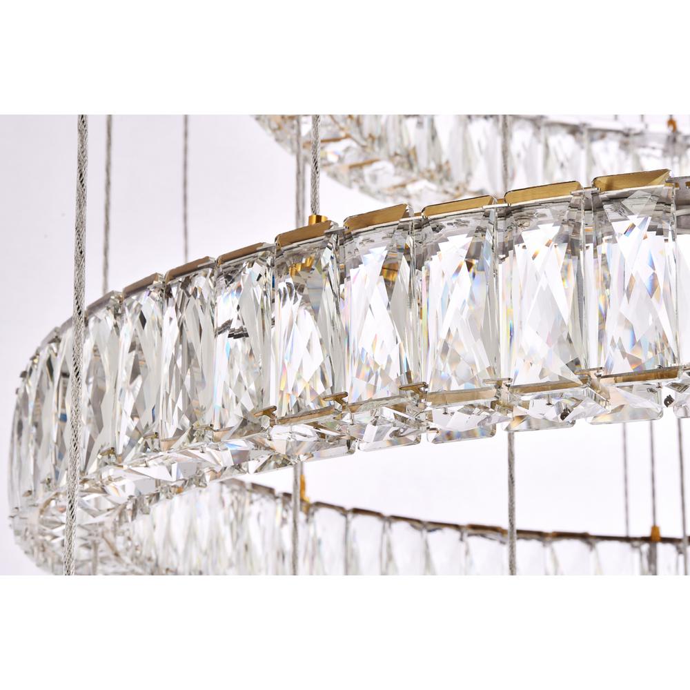 Monroe 40 inch LED seven ring chandelier in gold. Picture 4