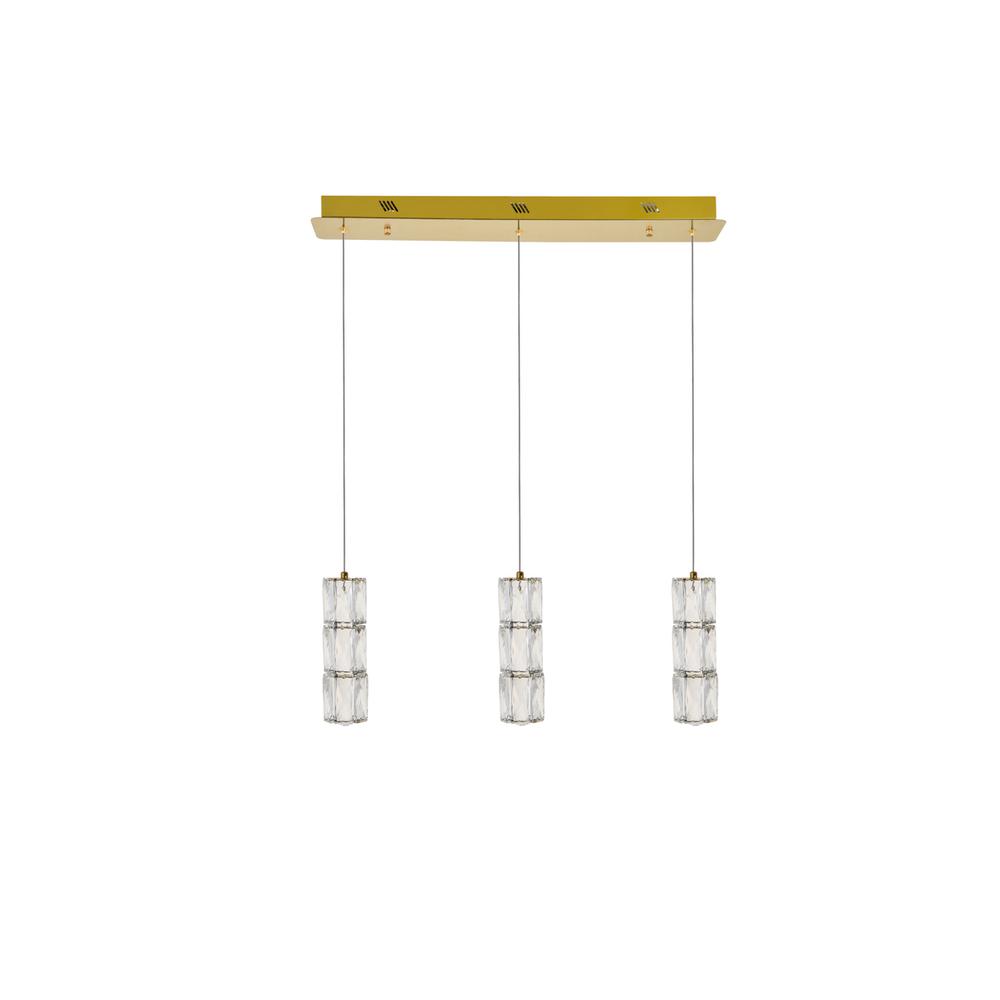 Polaris LED light gold Pendant Clear Royal Cut Crystal. Picture 3