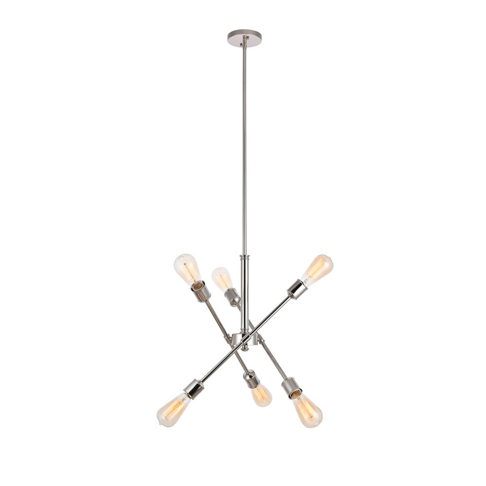 Axel 6 Lights polished Nickel Pendant. Picture 1