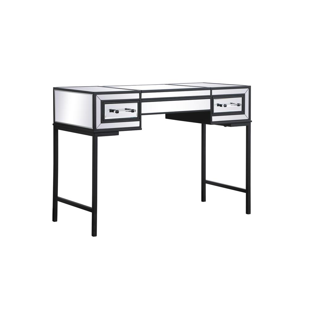 42 inch mirrored flip top vanity table in black. Picture 4