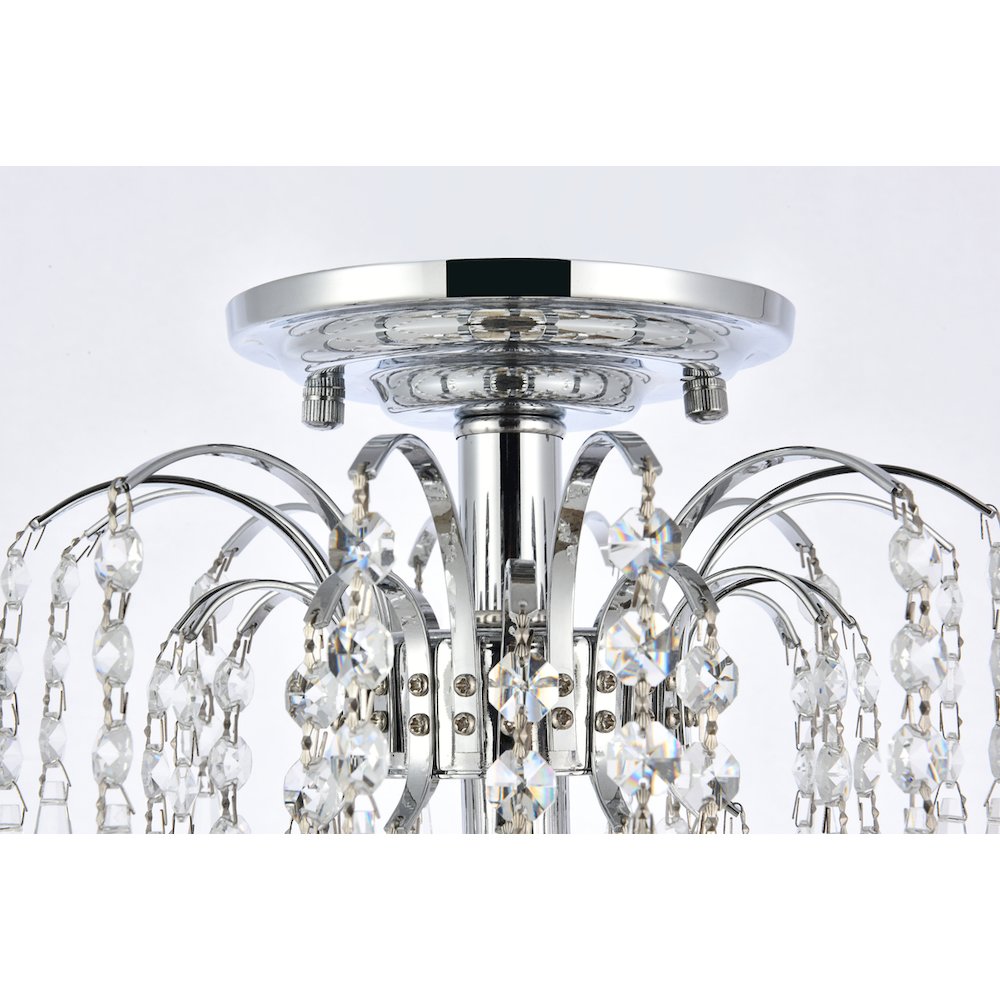Falls 1 Light Chrome Flush Mount Clear Royal Cut Crystal. Picture 6