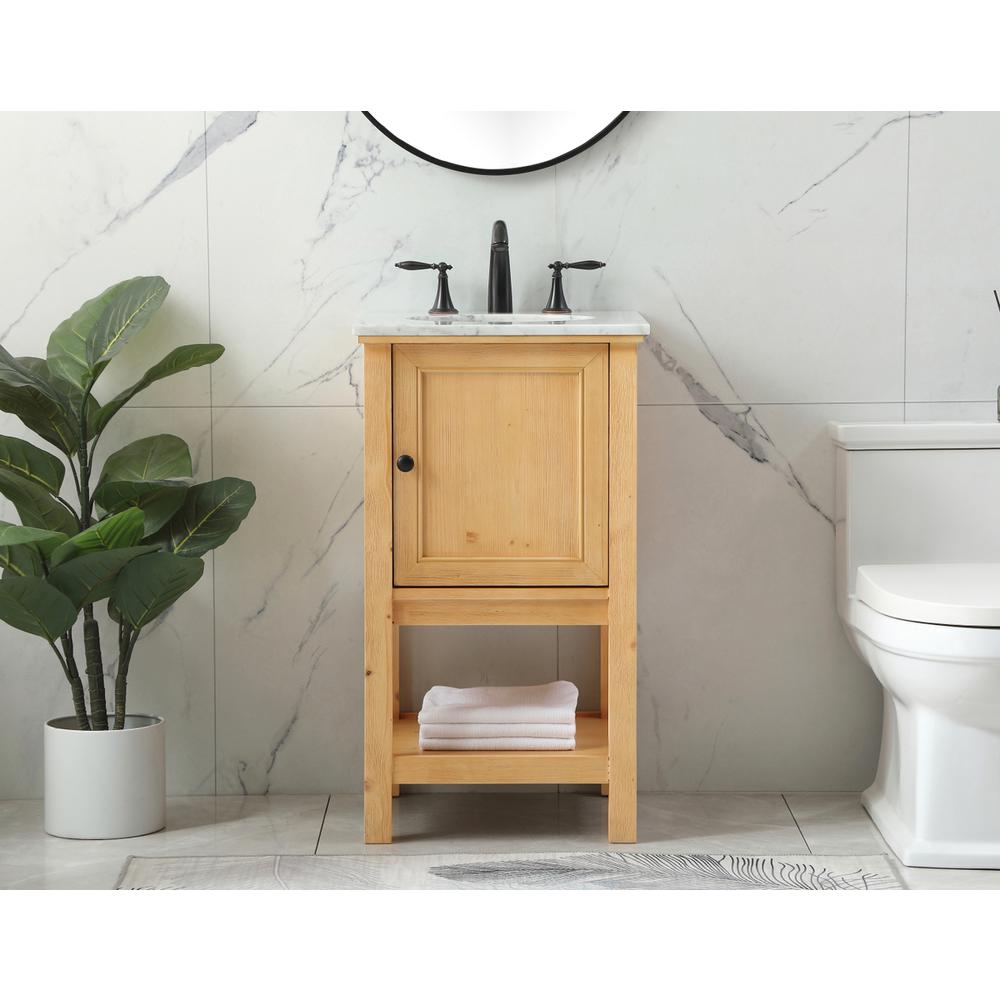 19 inch Single bathroom vanity in natural wood. Picture 14