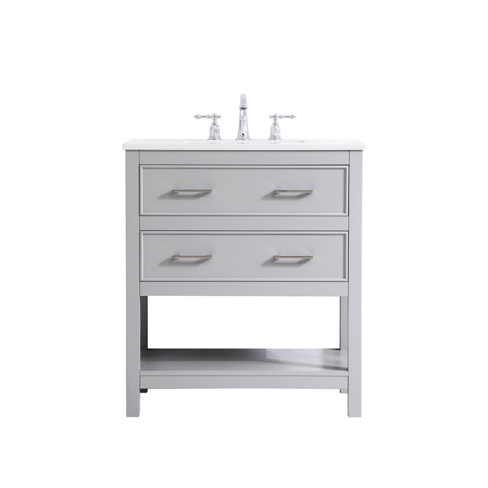 30 inch Single Bathroom Vanity in Grey. Picture 1