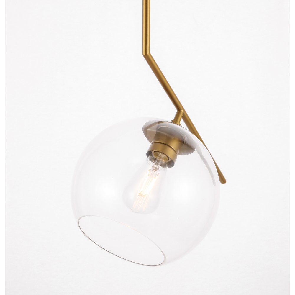 Ryland 1 Light Brass And Clear Glass Pendant. Picture 10