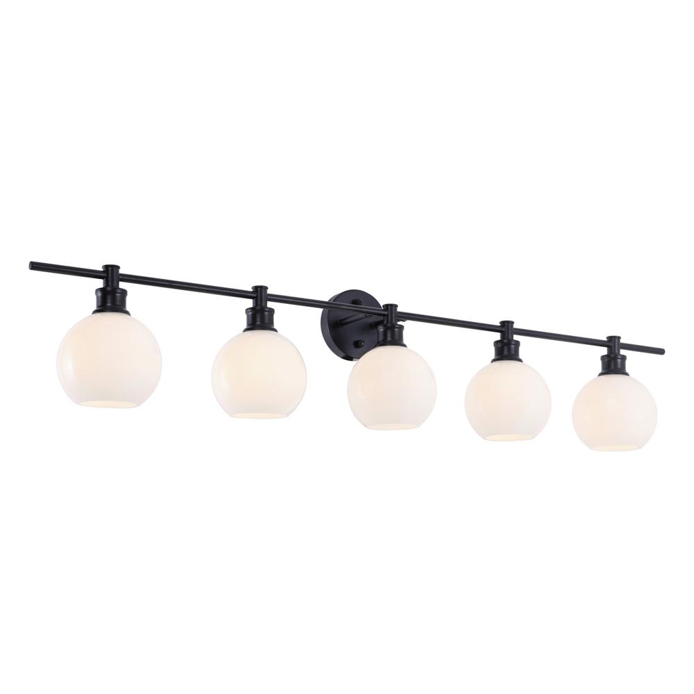 Collier 5 light Black and Frosted white glass Wall sconce. Picture 12