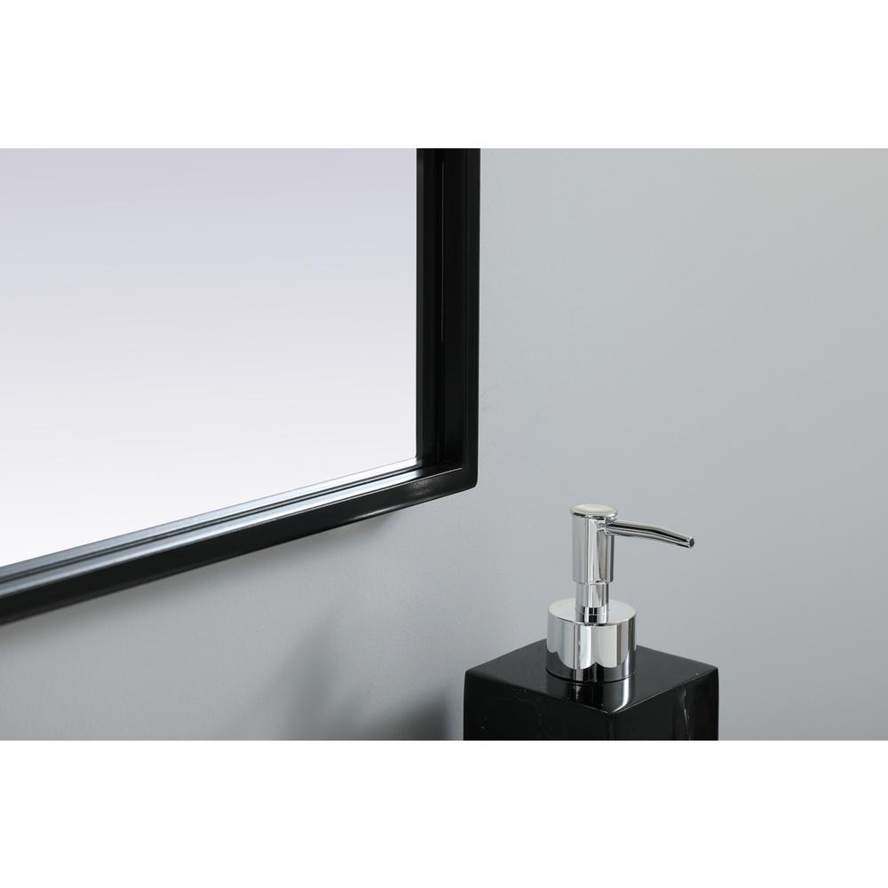 Metal Frame Arch Mirror 22x30 Inch in Black. Picture 6