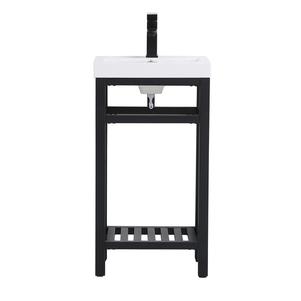 18 inch Single Bathroom Metal Vanity in Black. Picture 1
