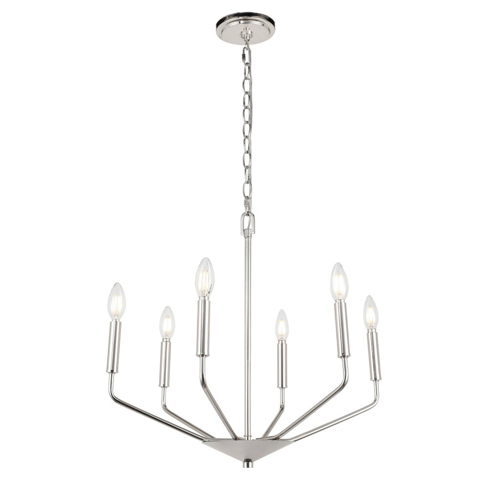 Enzo 6 Light Chrome Pendant. Picture 1