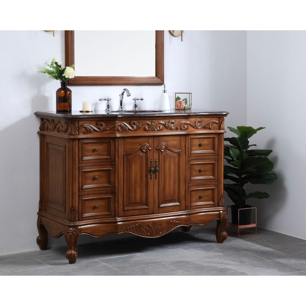 48 in. Single Bathroom Vanity set in teak. Picture 2