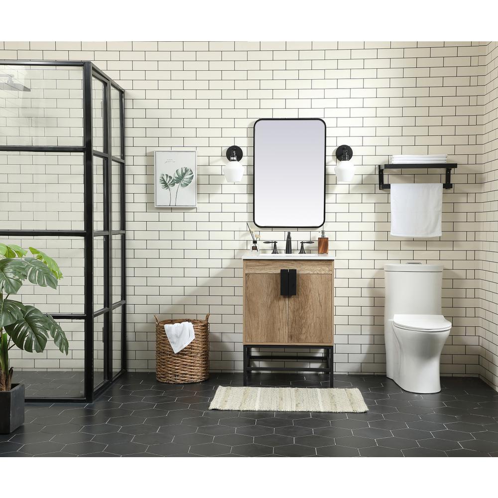 24 inch Single bathroom vanity in natural oak. Picture 4