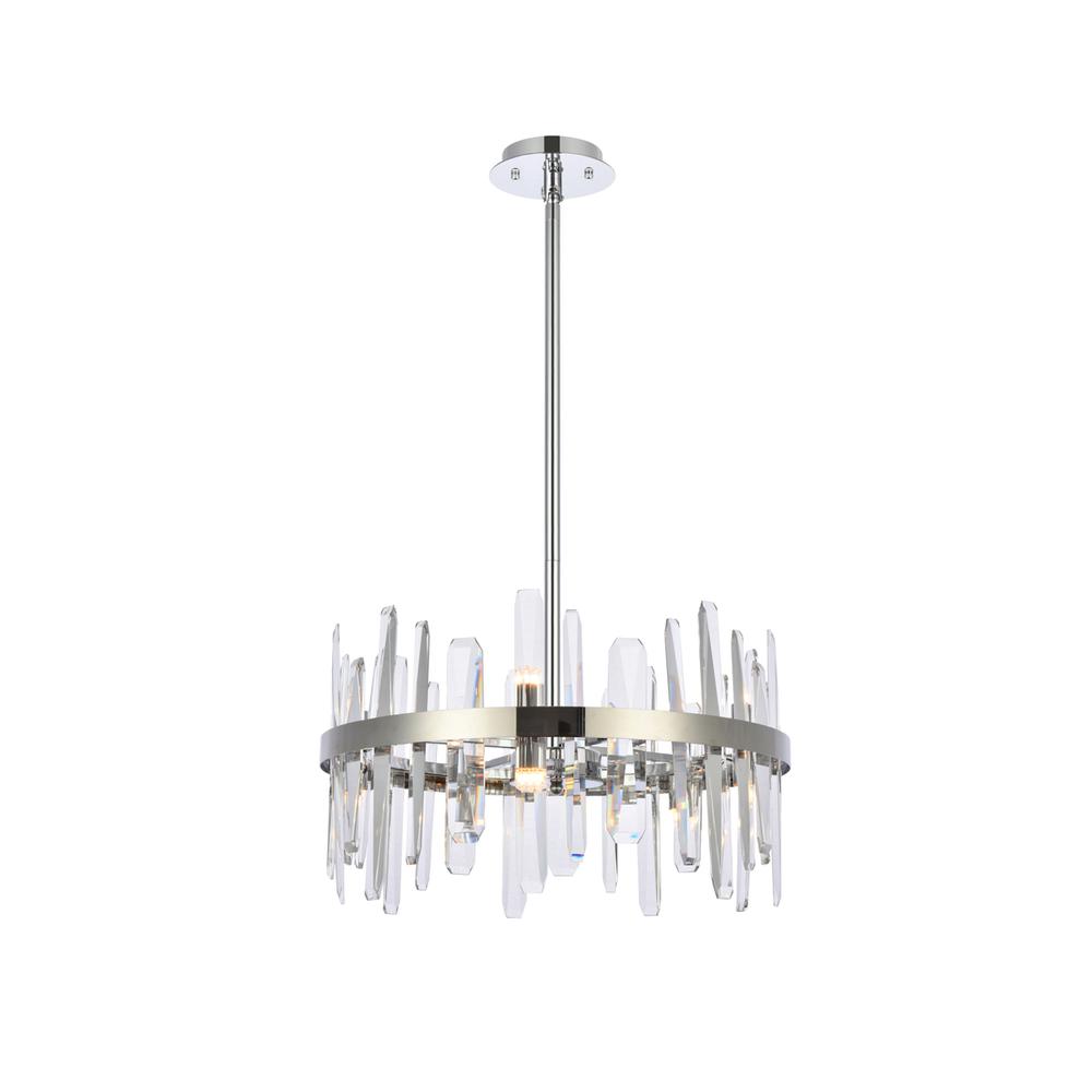 Serena 20 inch crystal round pendant in chrome. Picture 6