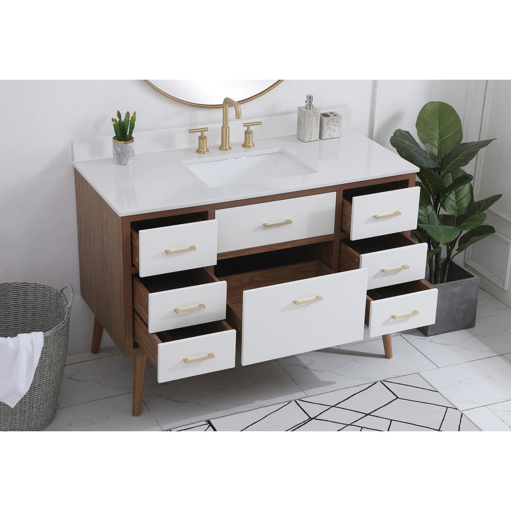 48 inch bathroom Vanity in White with Backsplash. Picture 3