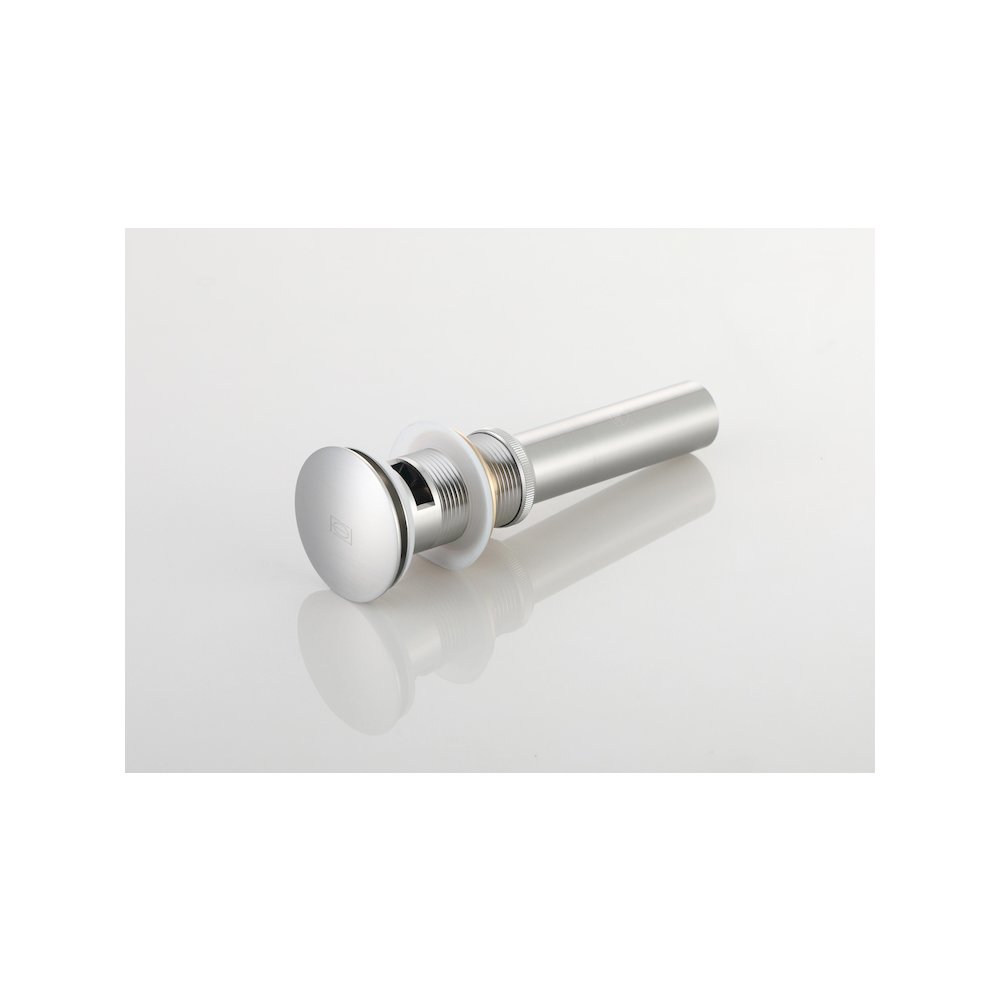 Pop-up bathroom sink drain with overflow in Brushed Nickel. Picture 5