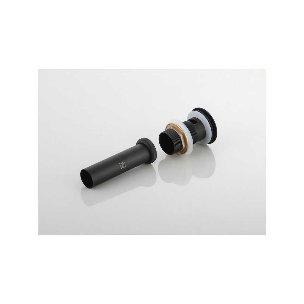 Pop-up bathroom sink drain with overflow in Matte Black. Picture 2