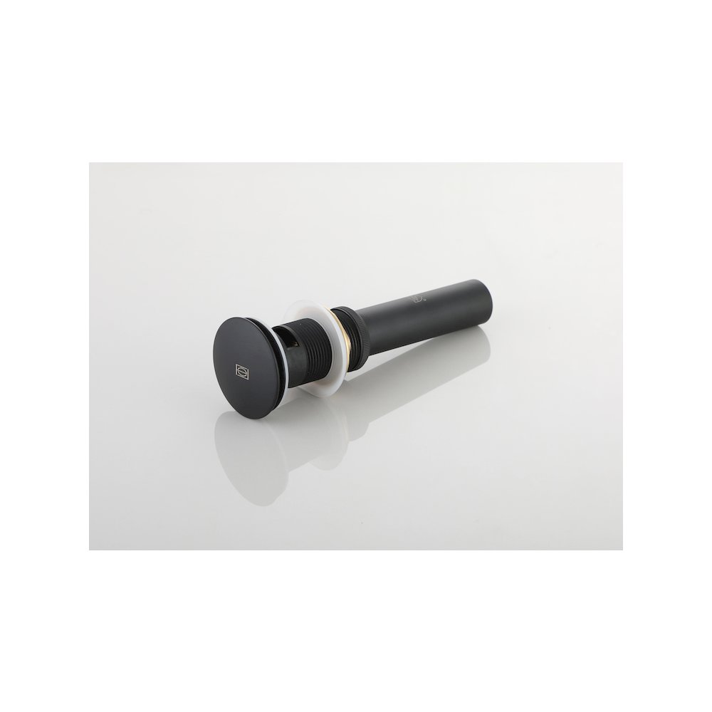 Pop-up bathroom sink drain with overflow in Matte Black. Picture 5
