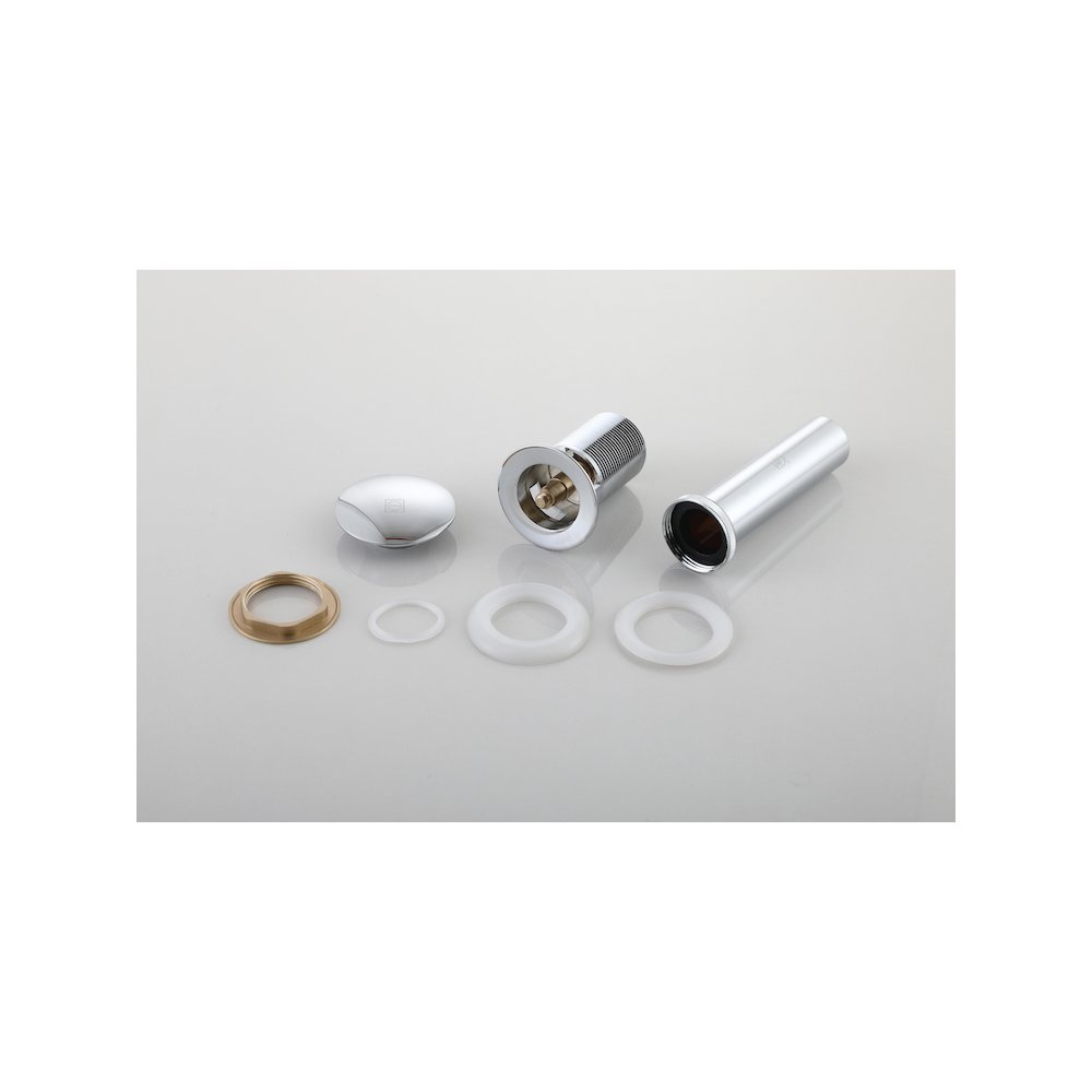 Pop-up bathroom sink drain with overflow in Polished Chrome. Picture 3